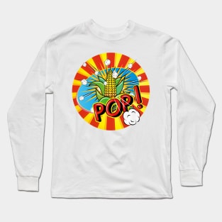 Popart corncob with popcorn Long Sleeve T-Shirt